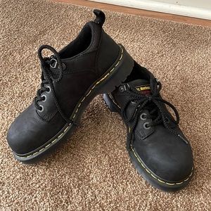 Dr. Martens Black Shoes with Yellow Stitching
